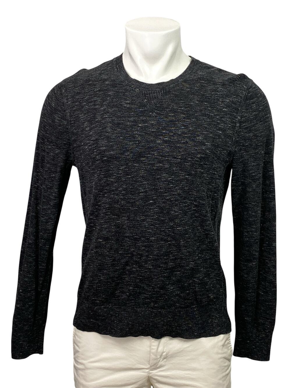 Banana Republic Men's Black Heather Long Sleeve Crew Neck Sweater Top Size S